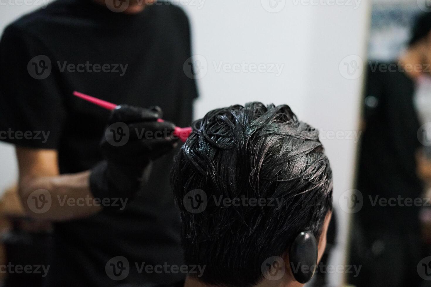 cabelo corte técnicas, dentro a salão foto