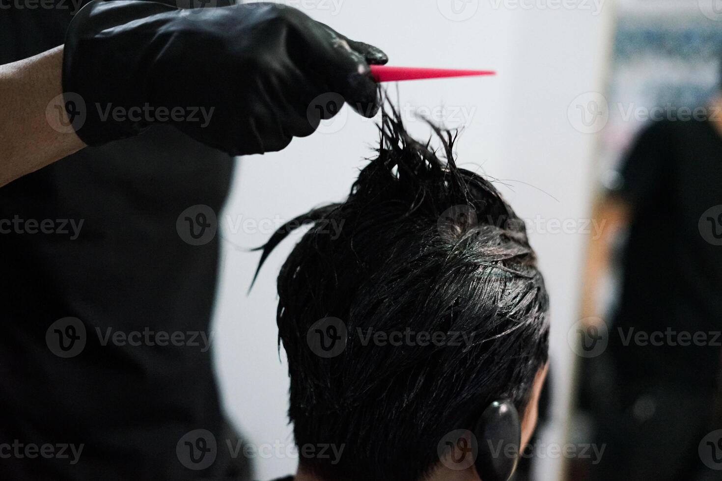 cabelo corte técnicas, dentro a salão foto