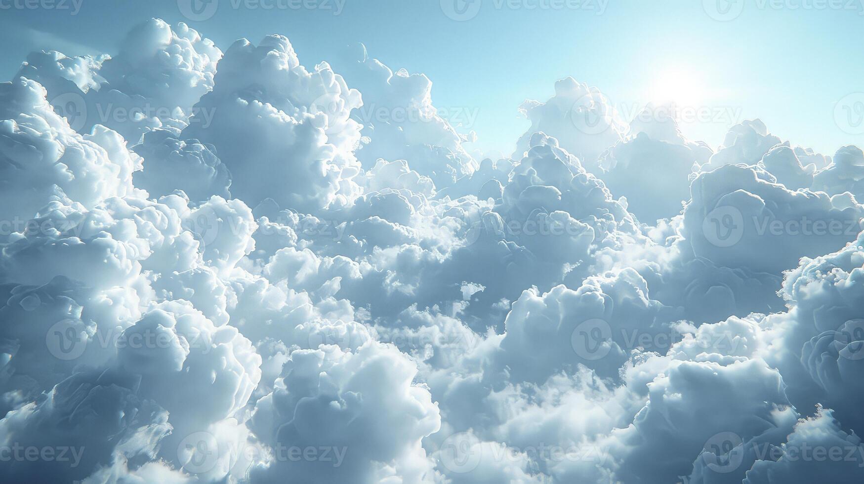 ai gerado cenário uma céu decorado com branco, fofo cumulus nuvens, criando uma Veja cheio do calor e sombra. foto