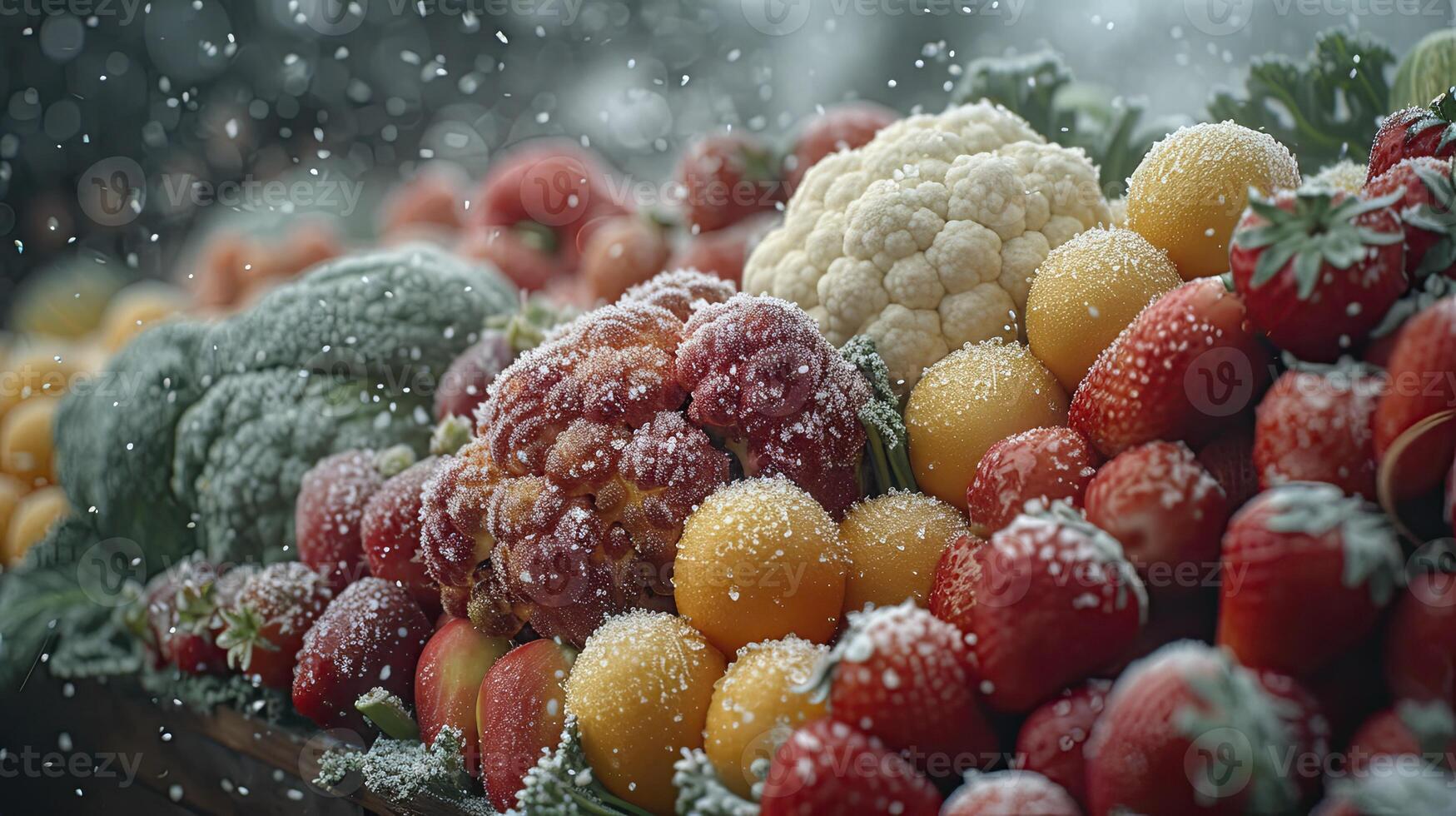 ai gerado congeladas legumes fechar-se foto