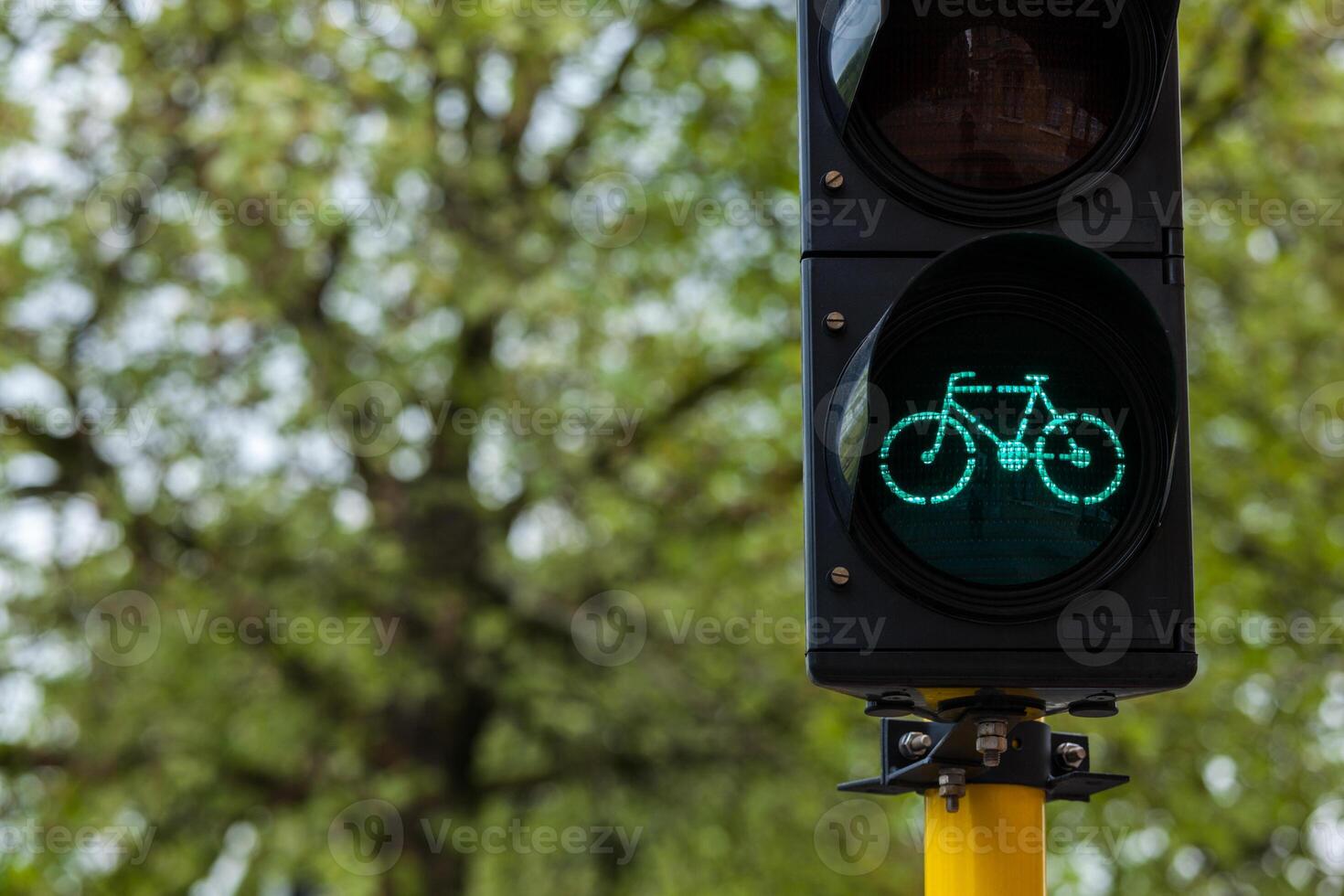 bicicleta tráfego luz dentro Europa foto