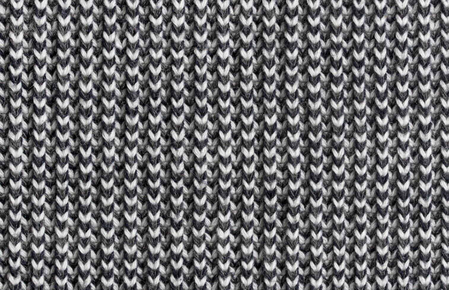 Preto e branco tricotado lã textura foto