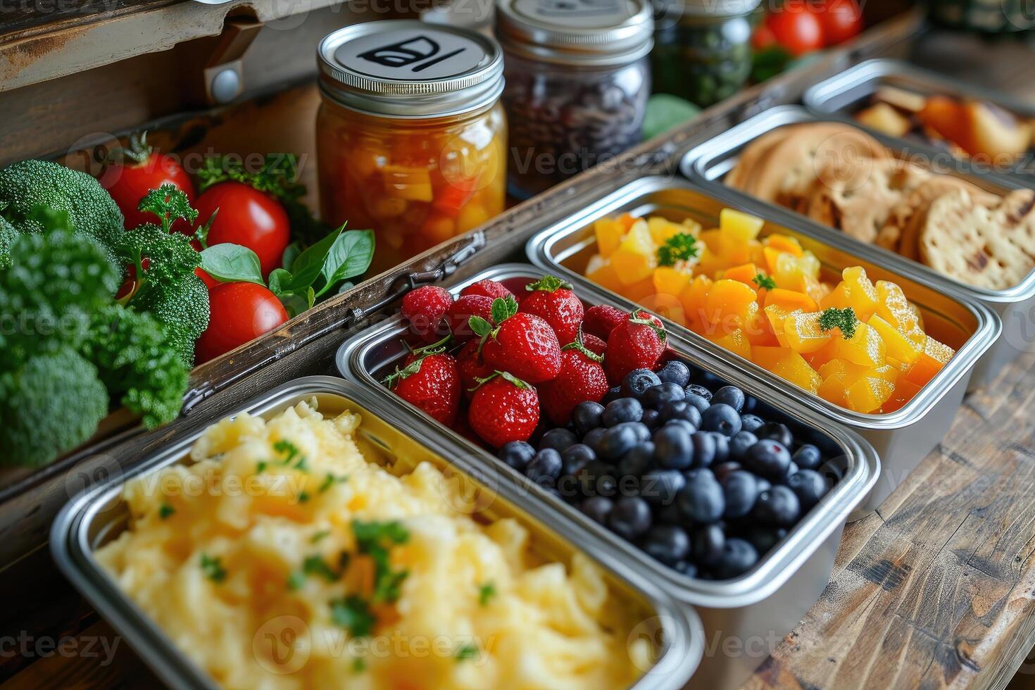 ai gerado lanches dentro uma recipiente profissional publicidade Comida fotografia foto