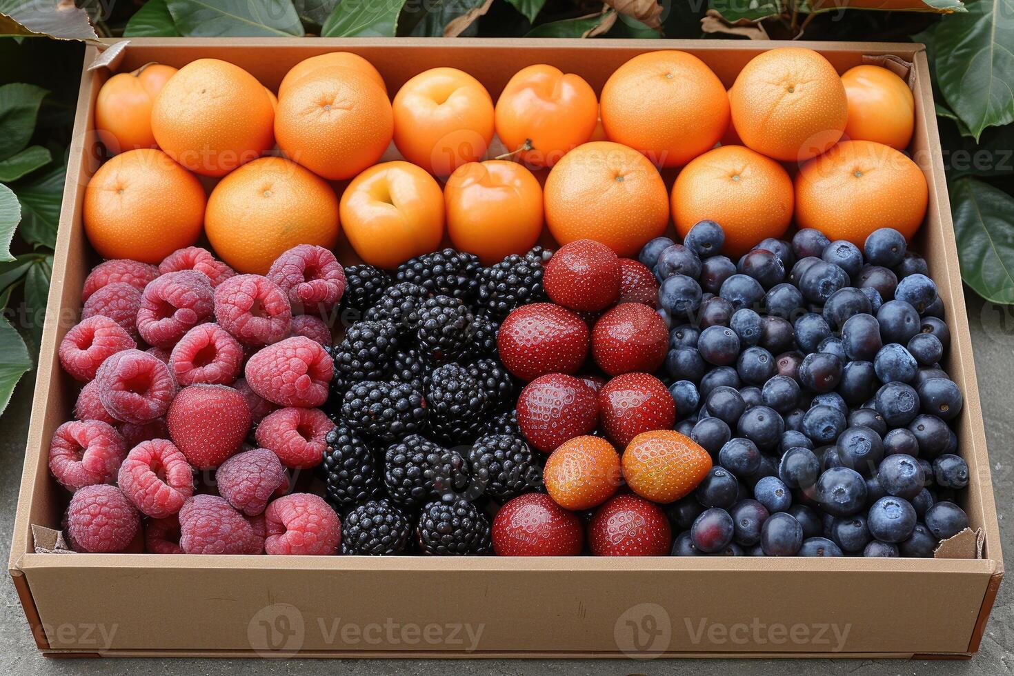 ai gerado fresco frutas presente caixa profissional publicidade Comida fotografia foto