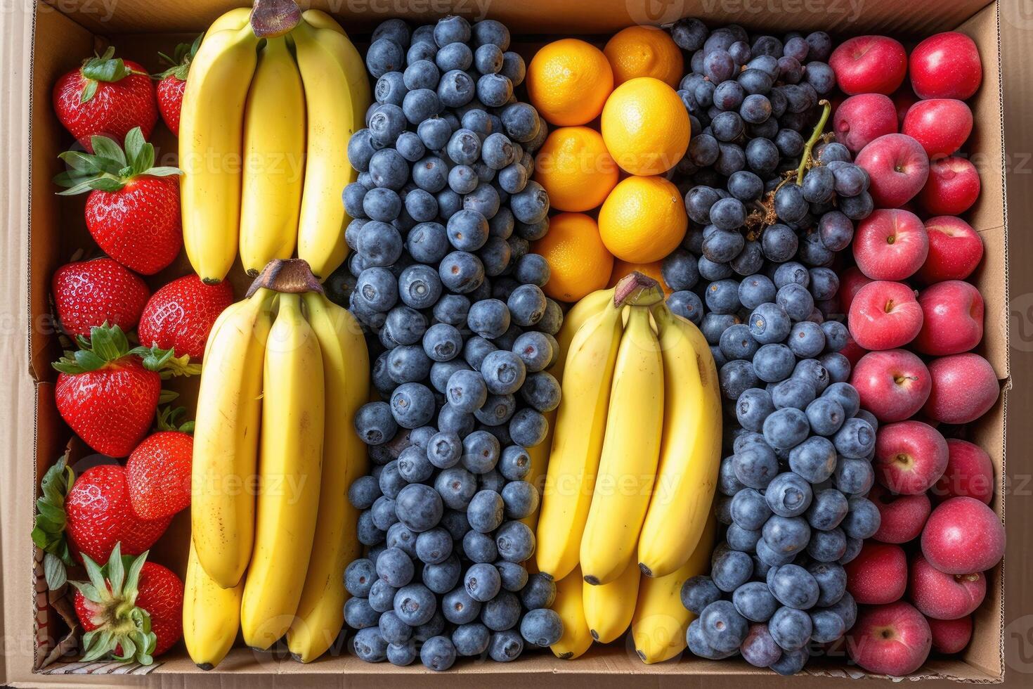 ai gerado fresco frutas presente caixa profissional publicidade Comida fotografia foto