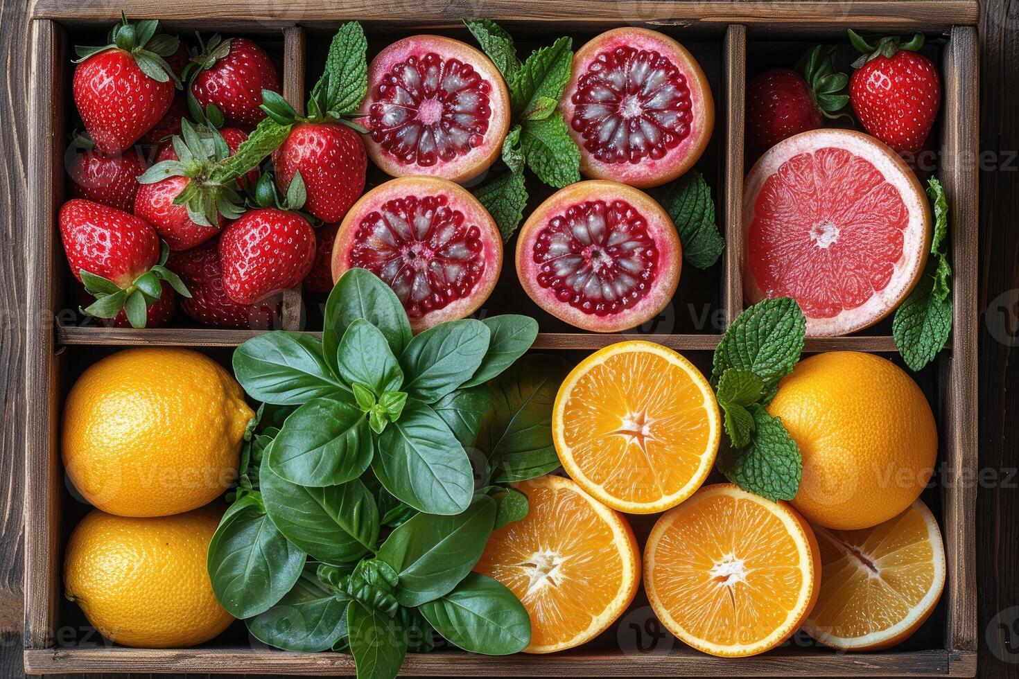 ai gerado fresco frutas presente caixa profissional publicidade Comida fotografia foto