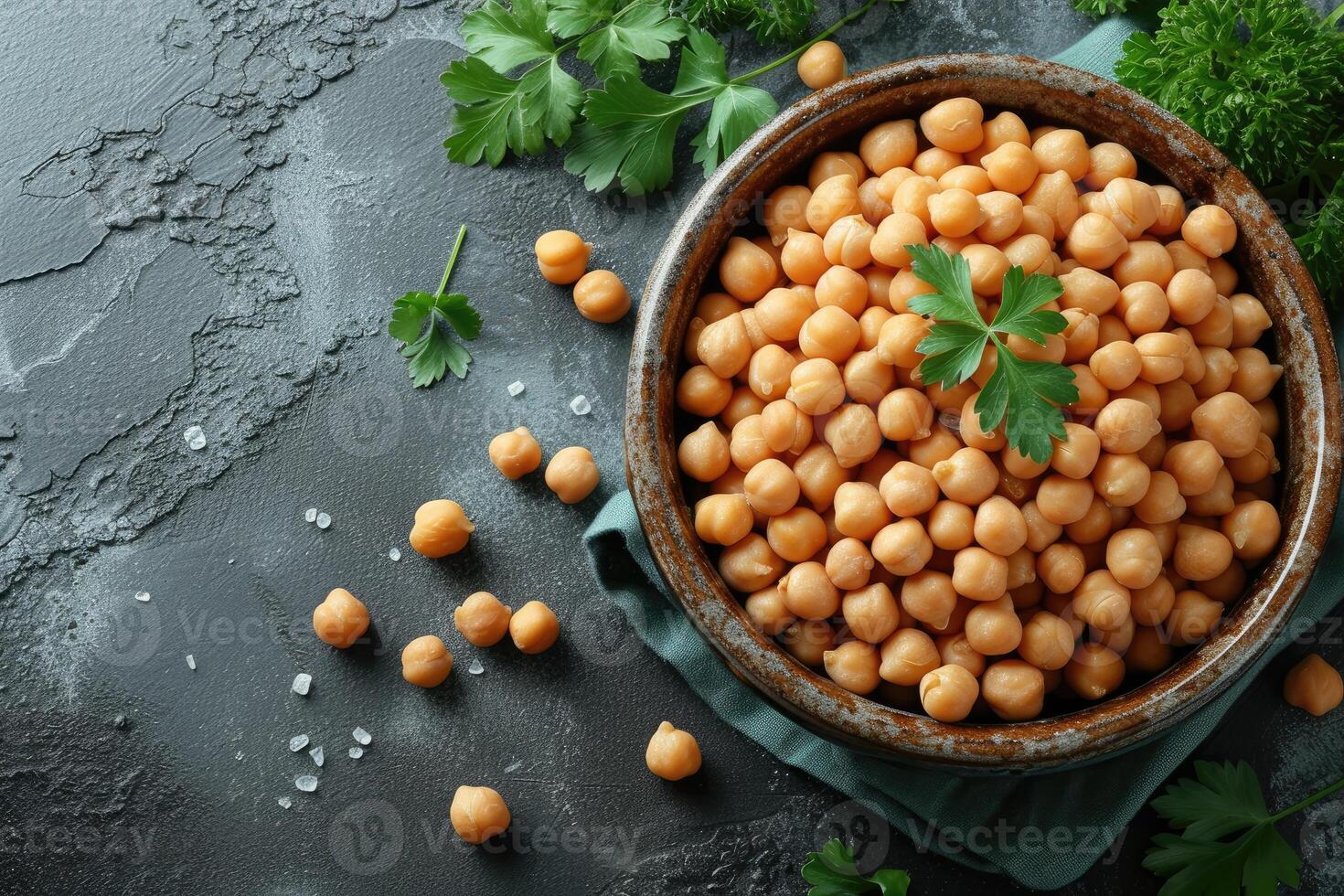 ai gerado grão de bico isolado cozinha mesa profissional publicidade Comida fotografia foto