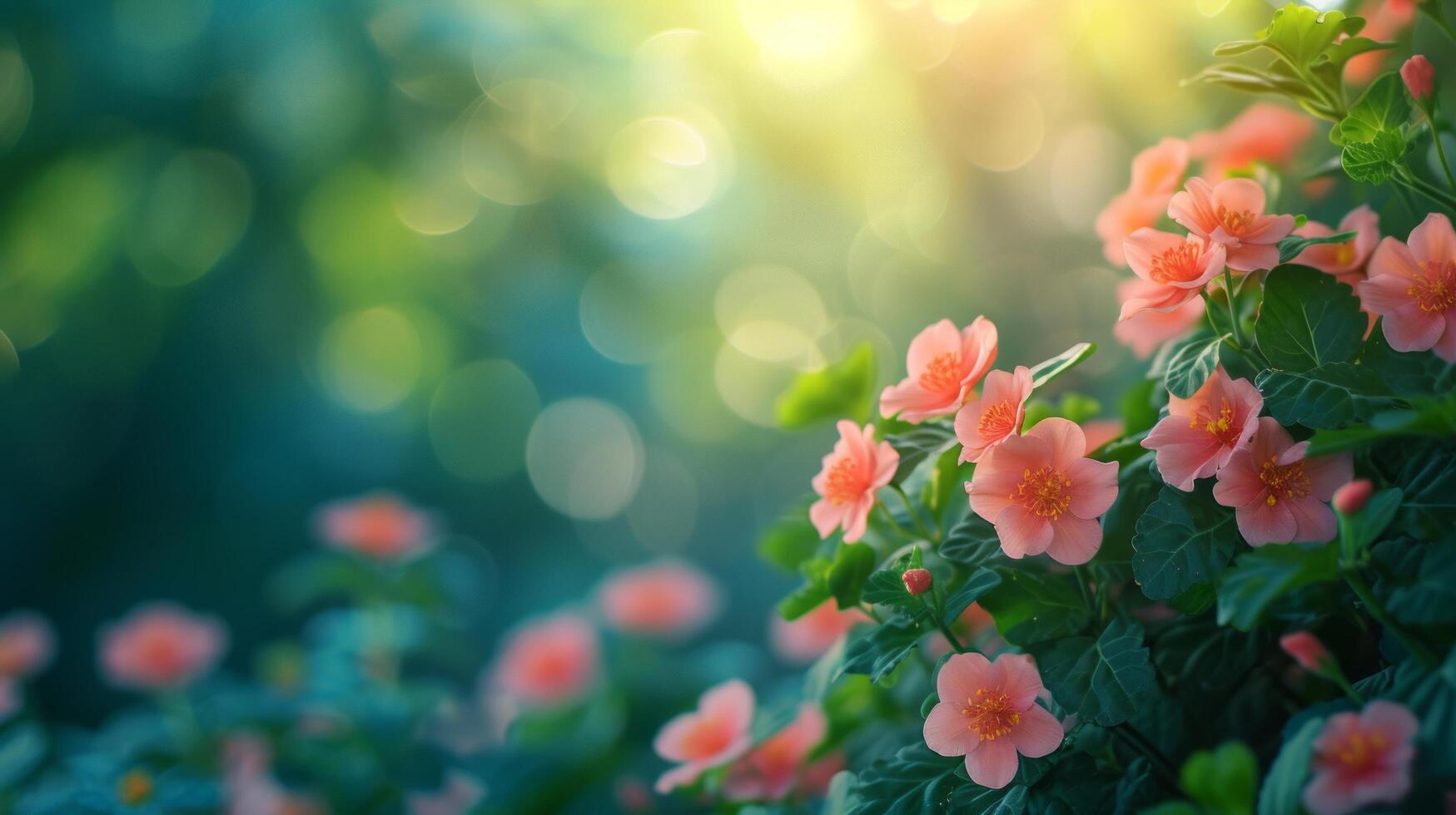 ai gerado uma tranquilo jardim vivo com a zumbido do abelhas e a chilrear do pássaros, uma santuário do Paz e beleza foto