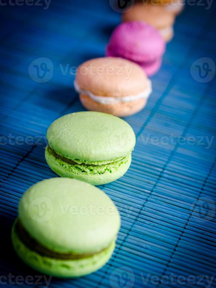 macarons franceses coloridos foto