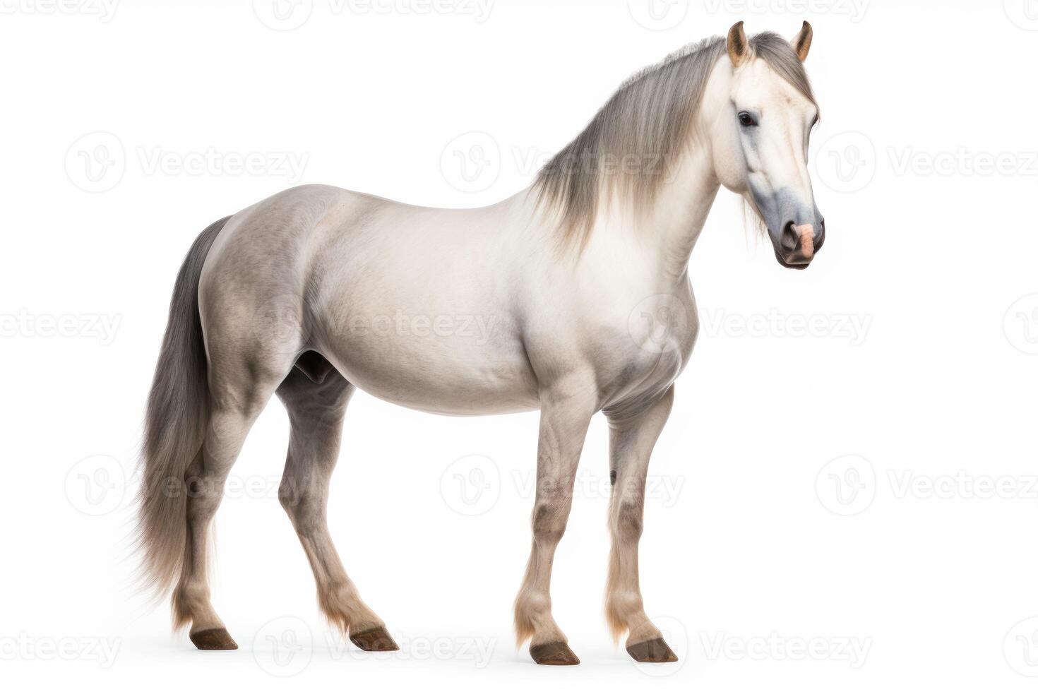 ai gerado cavalo isolado em branco fundo foto