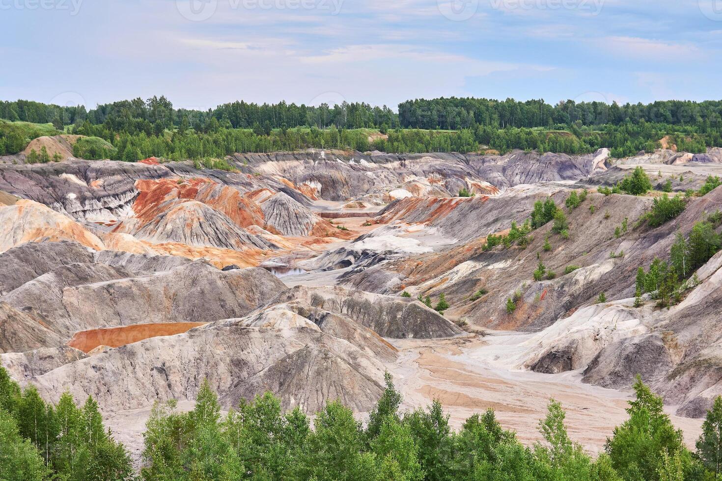 pós-industrial panorama - erosão às a Lugar, colocar do mineração foto