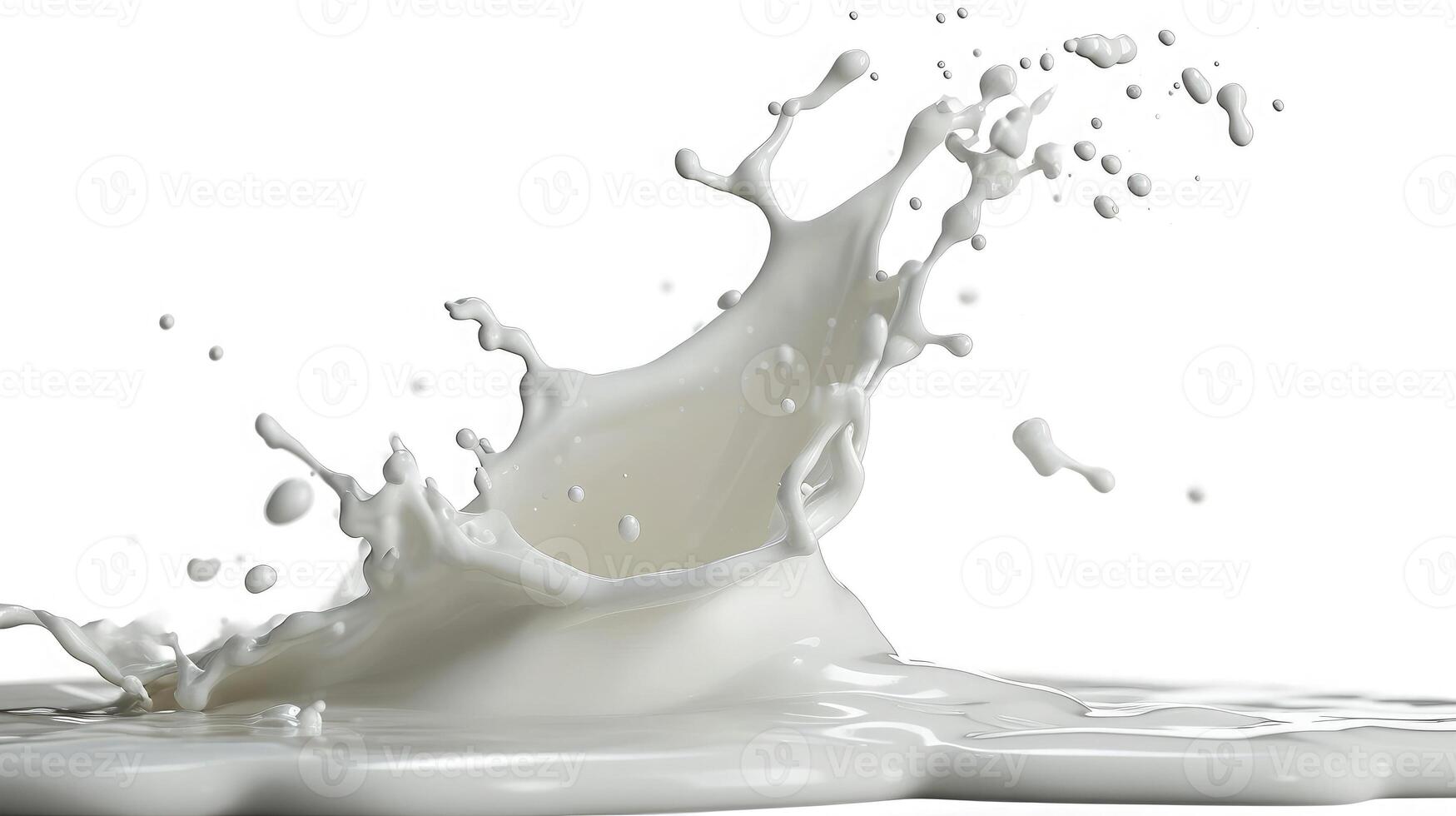 ai gerado leite ou branco líquido respingo isolado em branco foto