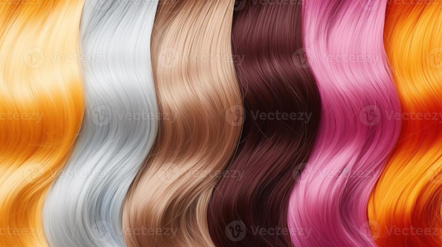 ai gerado fechar-se do uma colorida cabelo peruca Como uma abstrato fundo ou textura foto