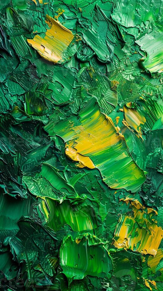 ai gerado verde e amarelo tela de pintura arte foto