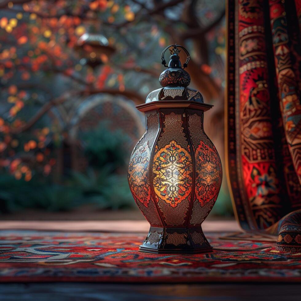 ai gerado vintage árabe lanterna evoca a espírito do eid al adha celebração para social meios de comunicação postar Tamanho foto