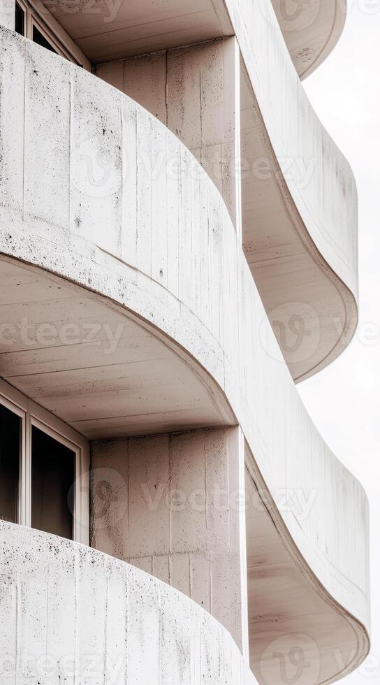 ai gerado moderno branco concreto prédio. 3d render do abstrato branco arquitetônico construção com esvaziar espaço para texto. foto