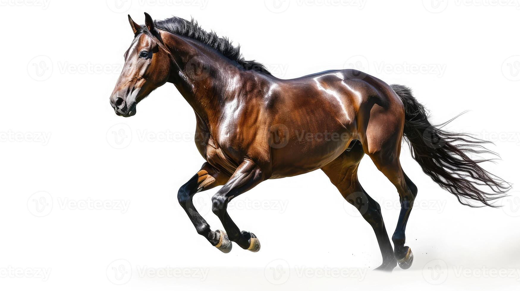 ai gerado cavalo em isolado branco fundo. foto