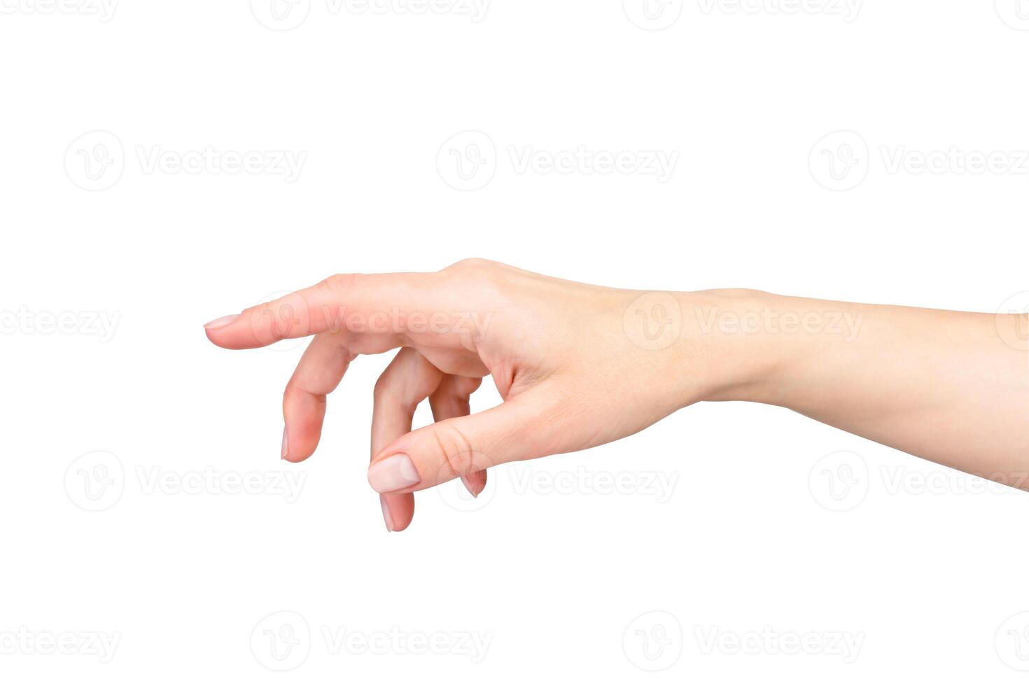 mulher mão isolado em branco fundo. foto
