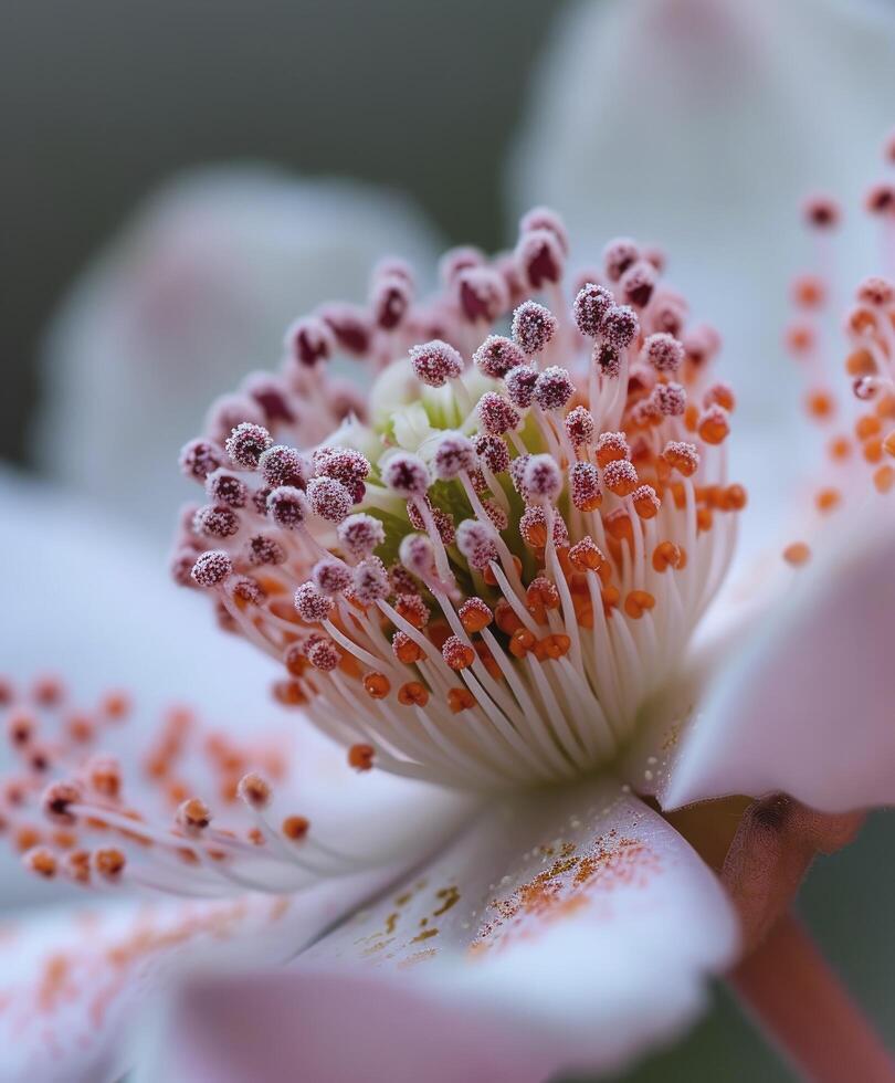 ai gerado macro Visão do flor foto