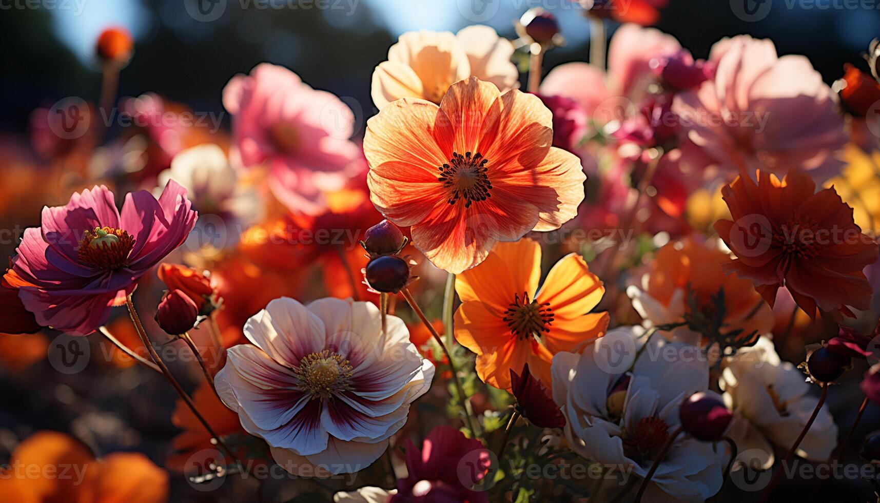 ai gerado vibrante colori flores Flor dentro natureza formal jardim gerado de ai foto