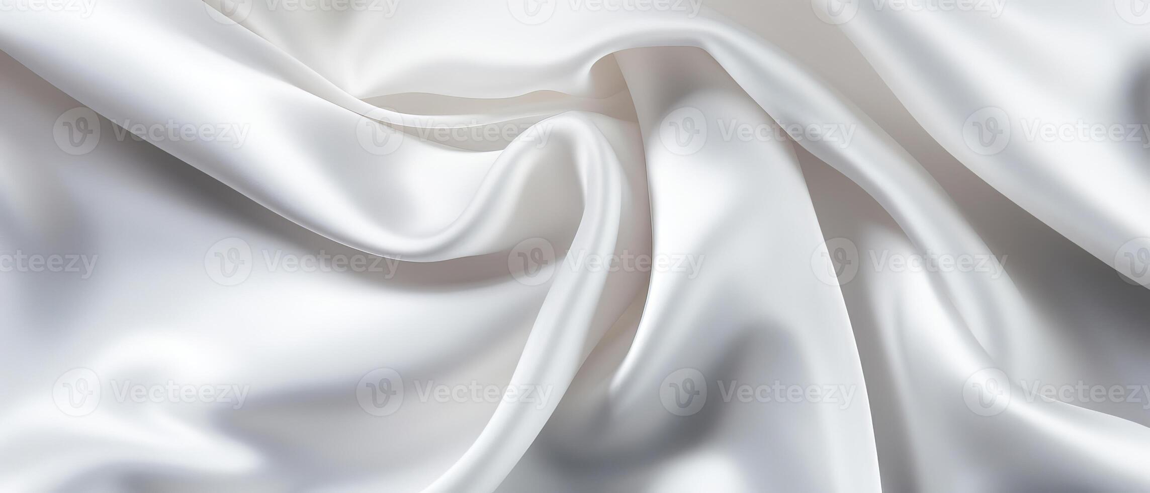 ai gerado elegante branco cetim tecido coberto graciosamente com suave dobras e luz reflexão foto