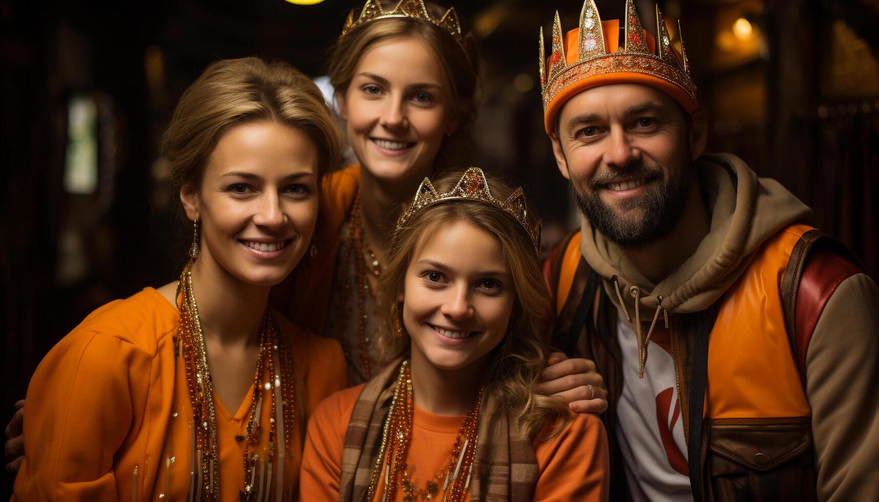 ai gerado sorridente família comemora junto, amor e felicidade gerado de ai foto