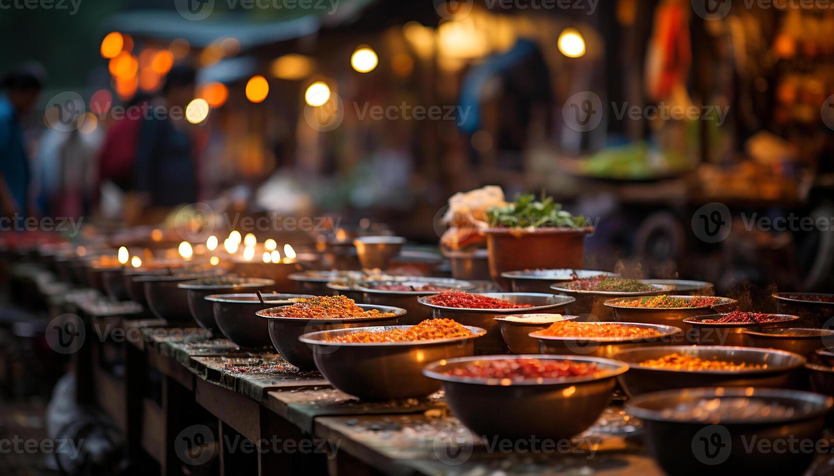 ai gerado indiano cultura tradicional festival, especiaria, comida, multi colori, chama gerado de ai foto