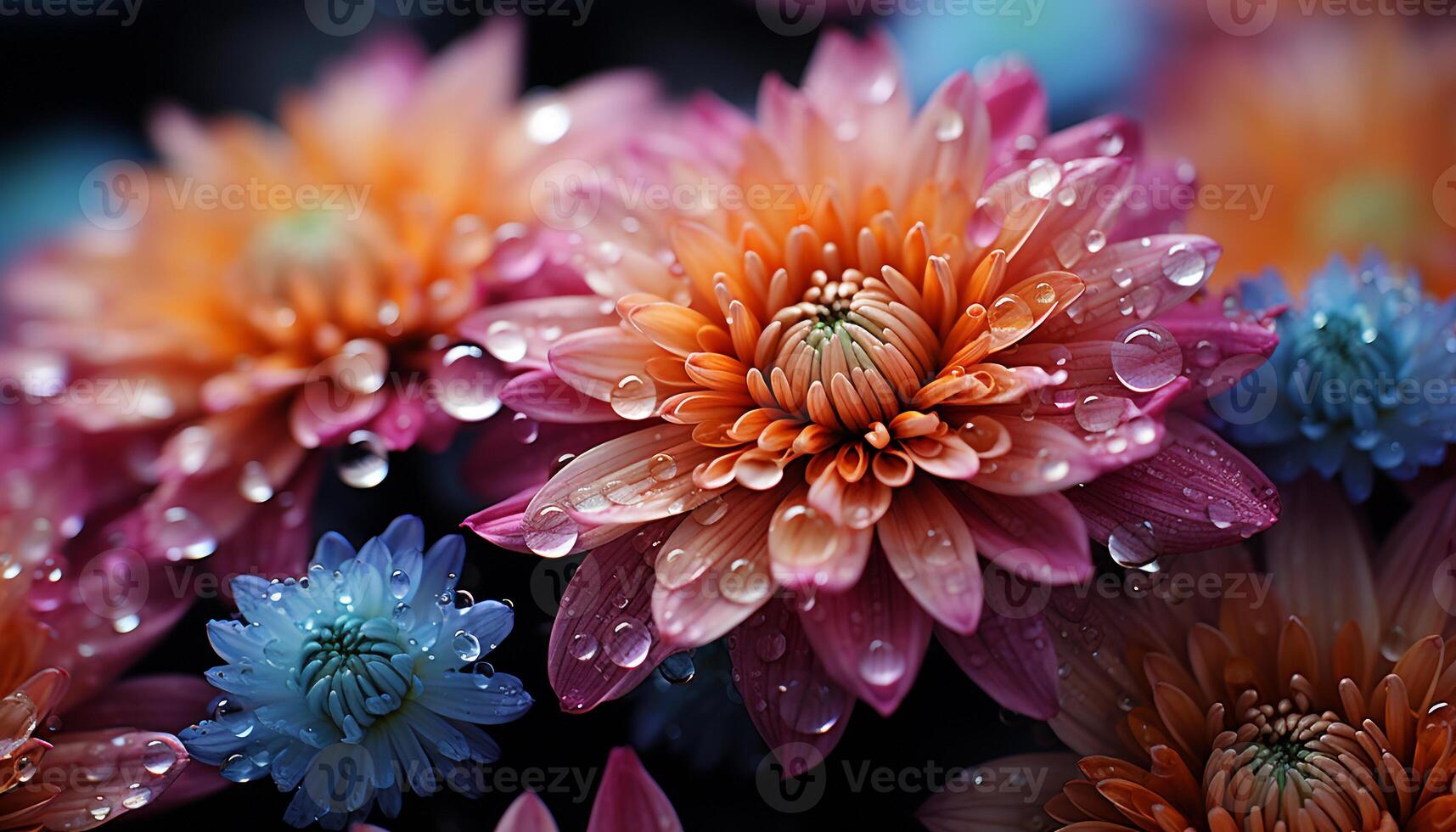 ai gerado fechar acima do uma vibrante, multi colori margarida Flor gerado de ai foto