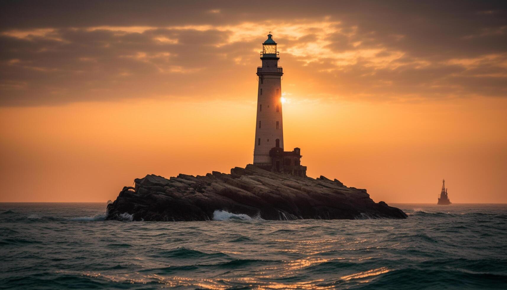 ai gerado pôr do sol sobre a litoral, natureza beleza refletido dentro a tranquilo água gerado de ai foto