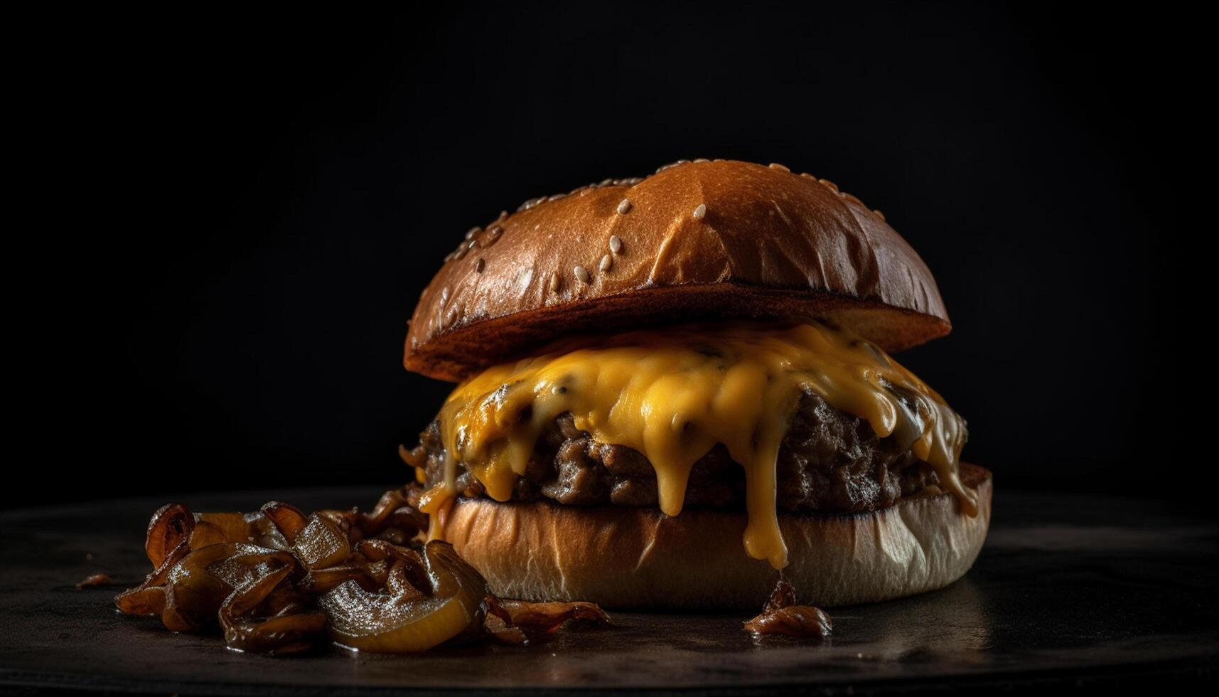 ai gerado grelhado carne hamburguer em uma de madeira mesa, com fresco legumes gerado de ai foto