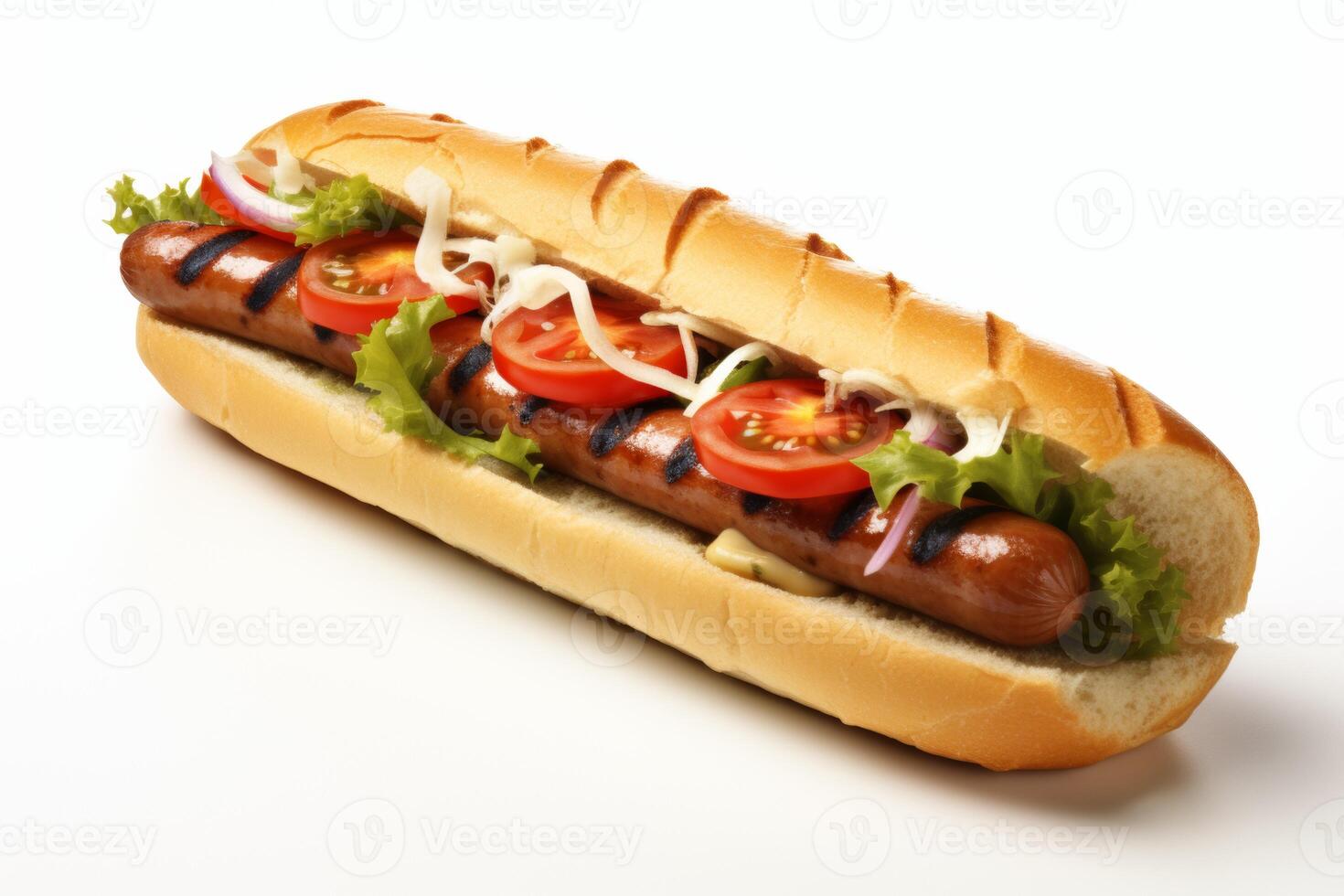 ai gerado uma linguiça sanduíche ilustração foto