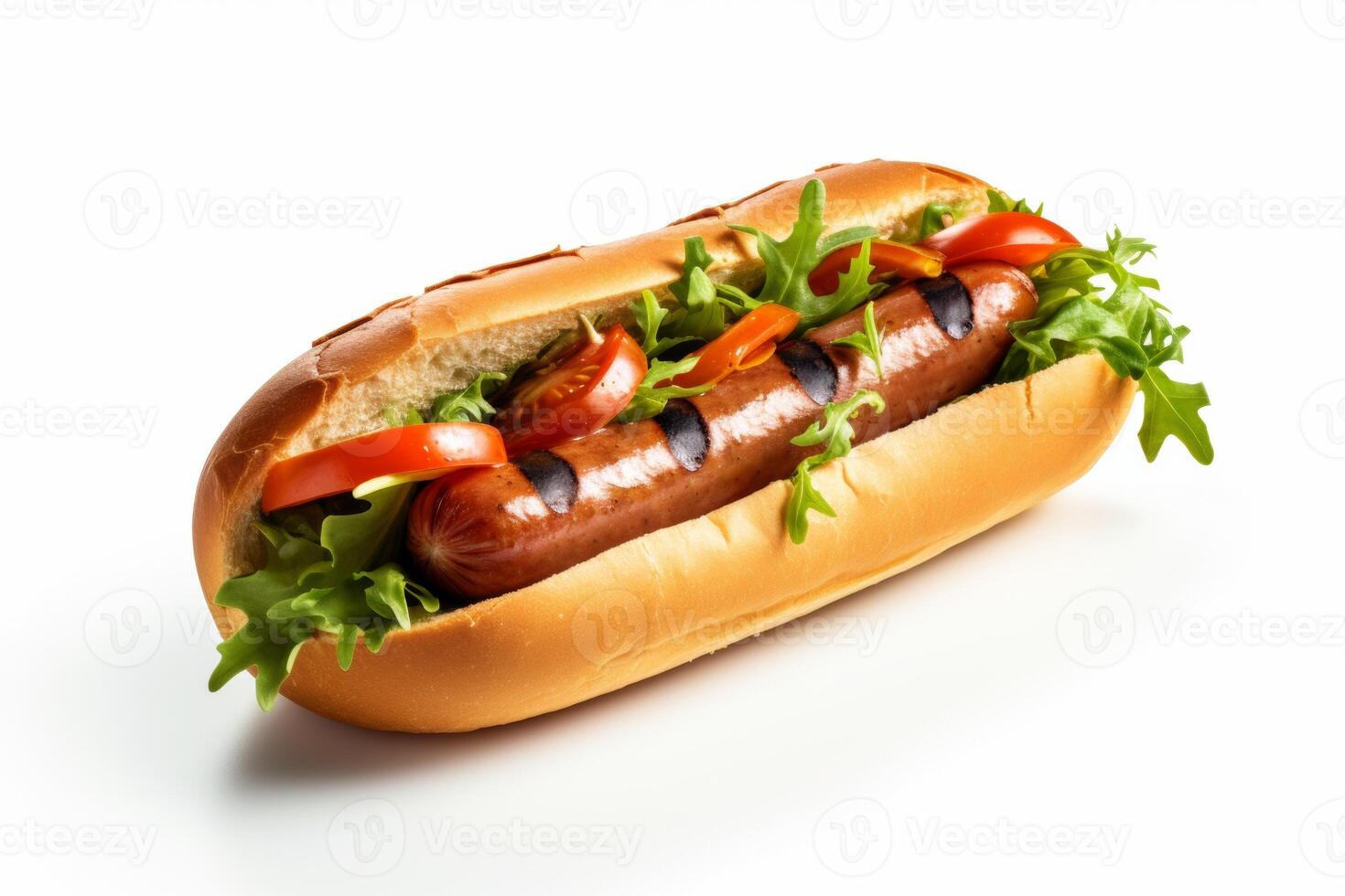 ai gerado uma linguiça sanduíche ilustração foto