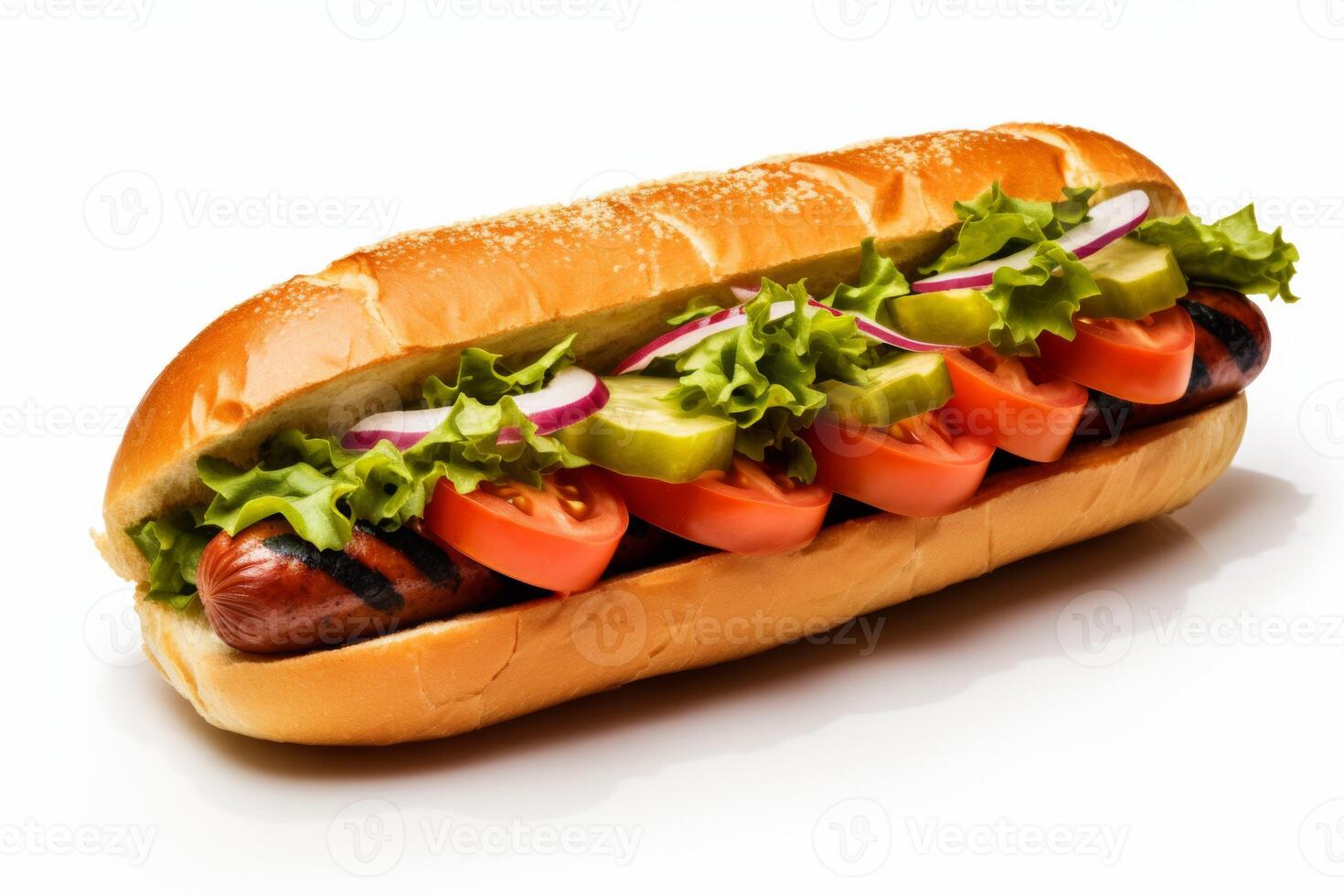 ai gerado uma linguiça sanduíche ilustração foto