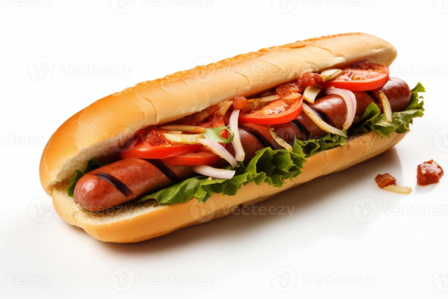 ai gerado uma linguiça sanduíche ilustração foto