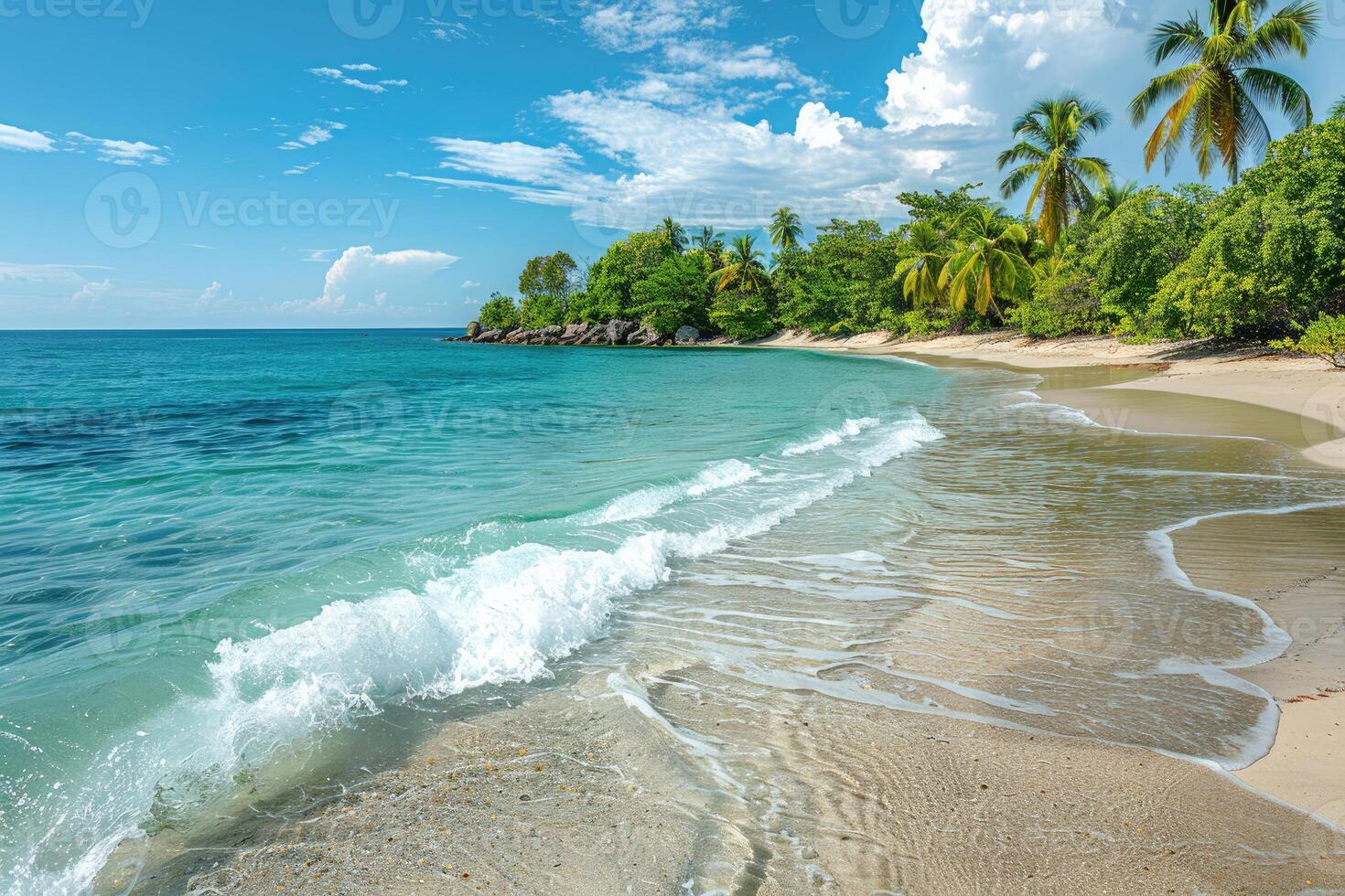 ai gerado lindo tropical turquesa oceano de praia profissional fotografia foto