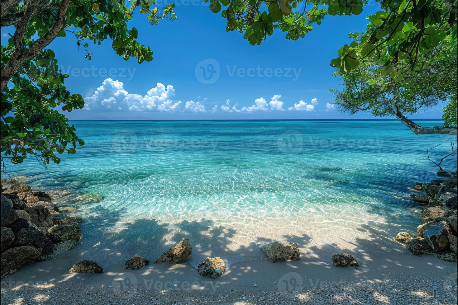 ai gerado lindo tropical turquesa oceano de praia profissional fotografia foto