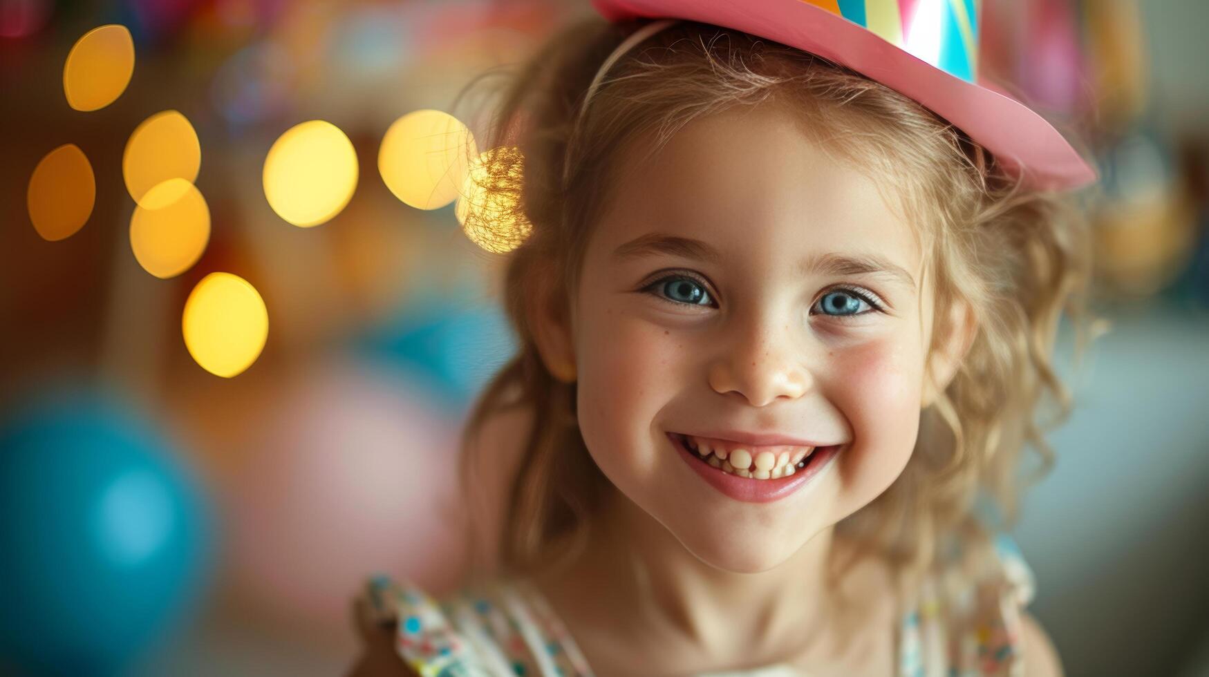 ai gerado uma jovem aniversário celebrante radiante sorrir ilumina a alegria do seus especial dia foto