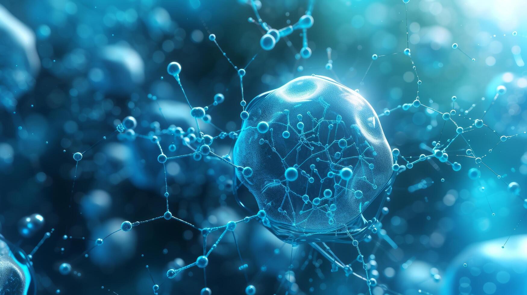ai gerado futurista nanotecnologia visualizações, representando microescala médico intervenções e droga Entrega. foto