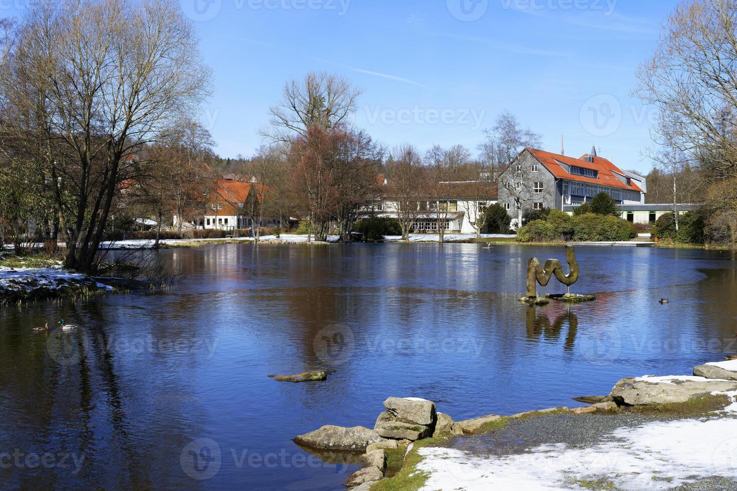 braunlage saúde recorrer parque lago, Harz, Baixa Saxônia, Alemanha foto