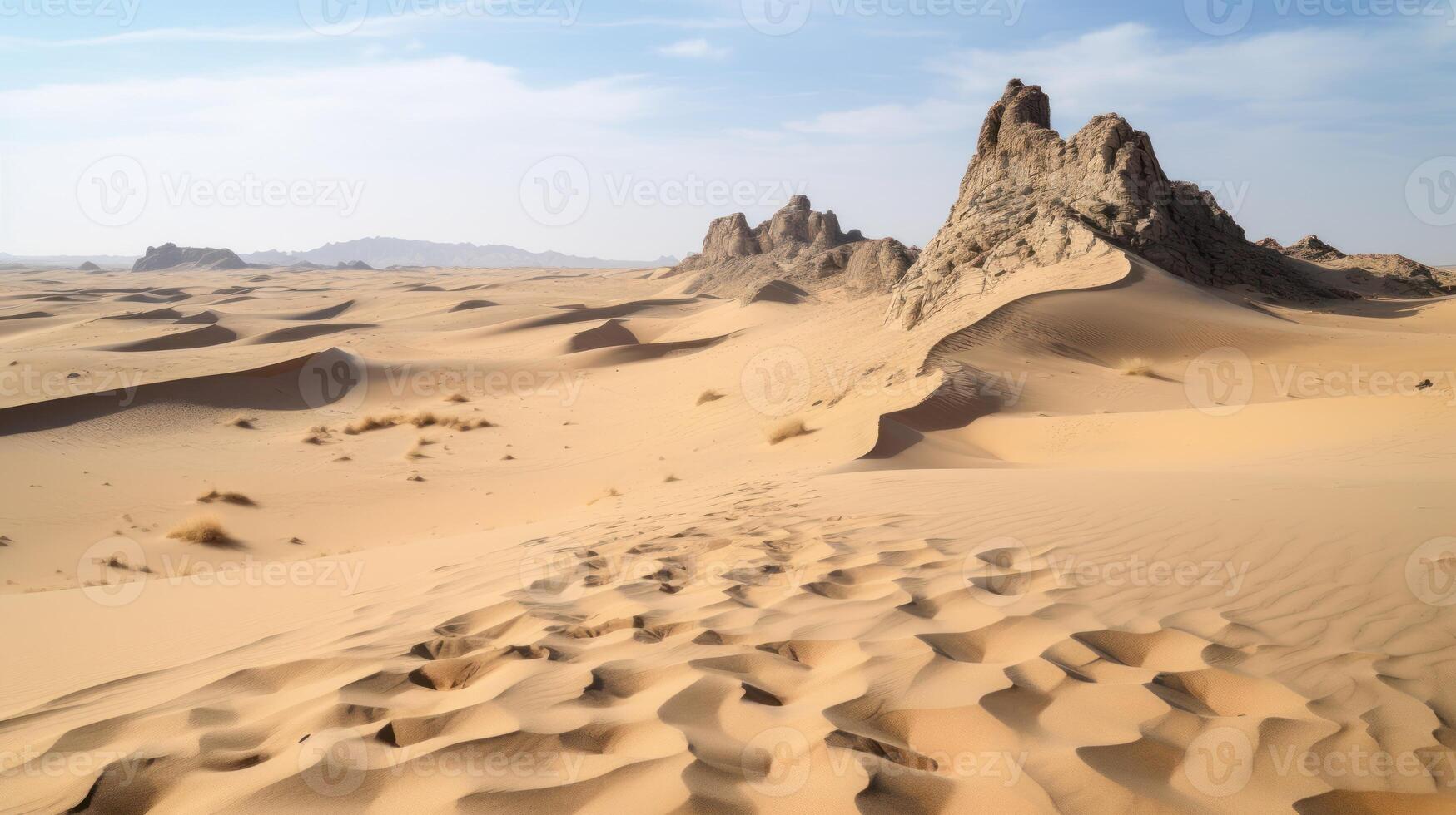 ai gerado deserto panorama Visão foto