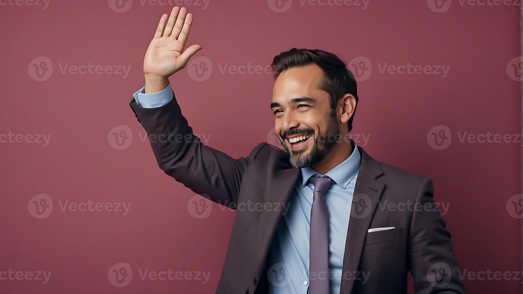 ai gerado homem de negocios a comemorar financiamento sucesso com uma alegre toca aqui foto