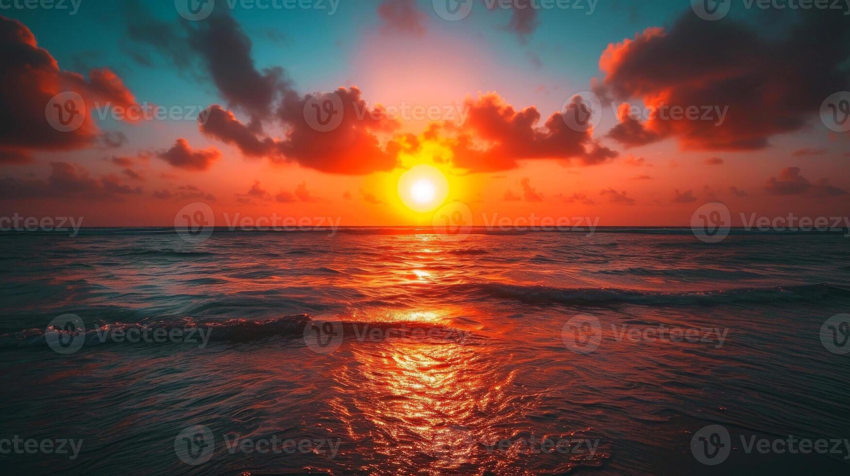 ai gerado fechar-se, lindo mar ondas, de praia fundo, generativo ai foto