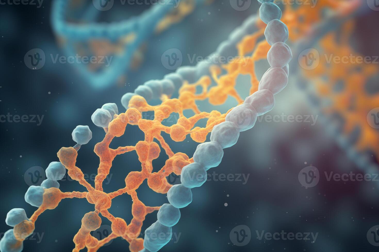 ai gerado dna e proteína síntese foto