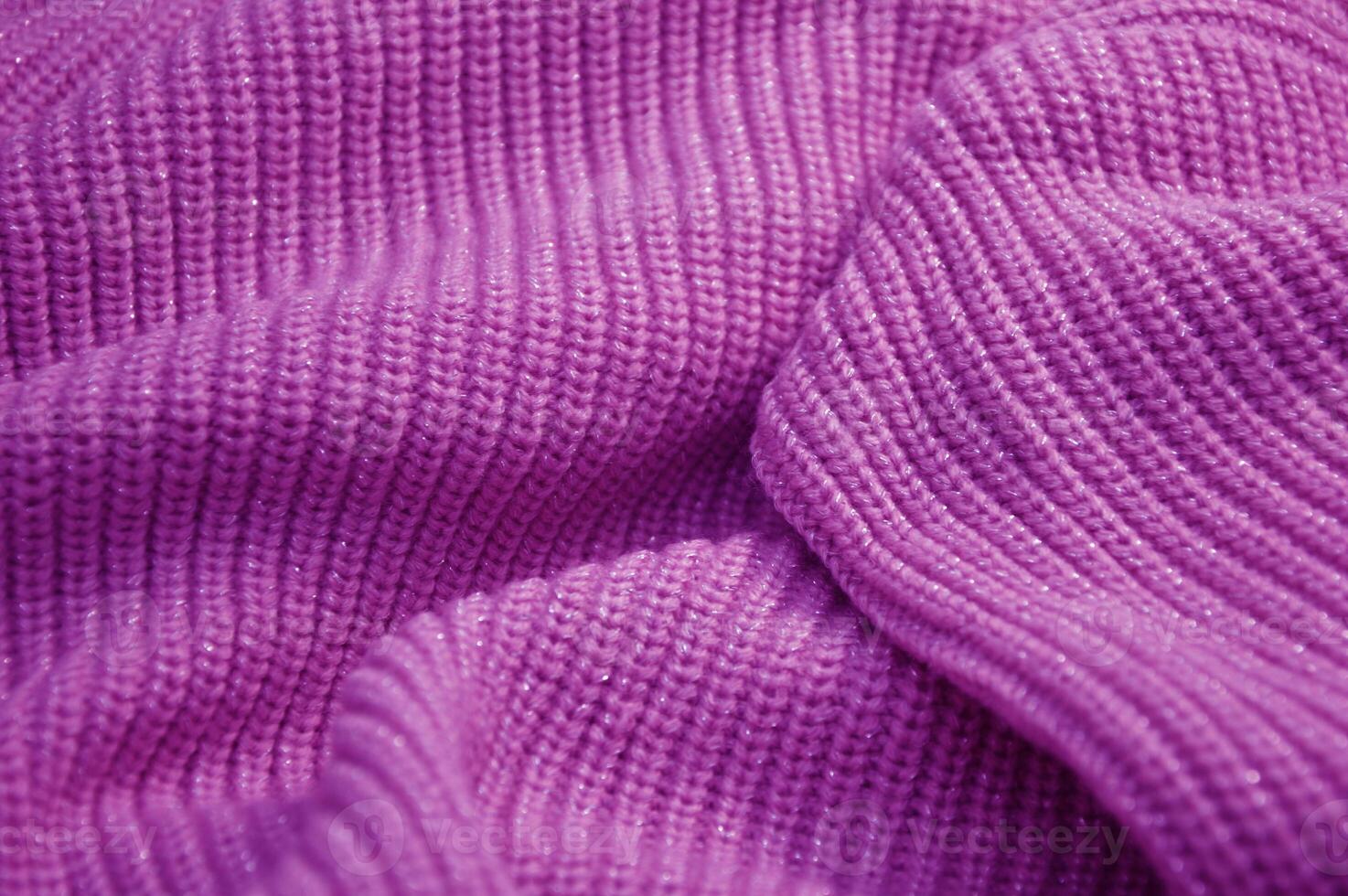 textura do roxa lilás malhas para fundo. costela tricotar suéter. foto