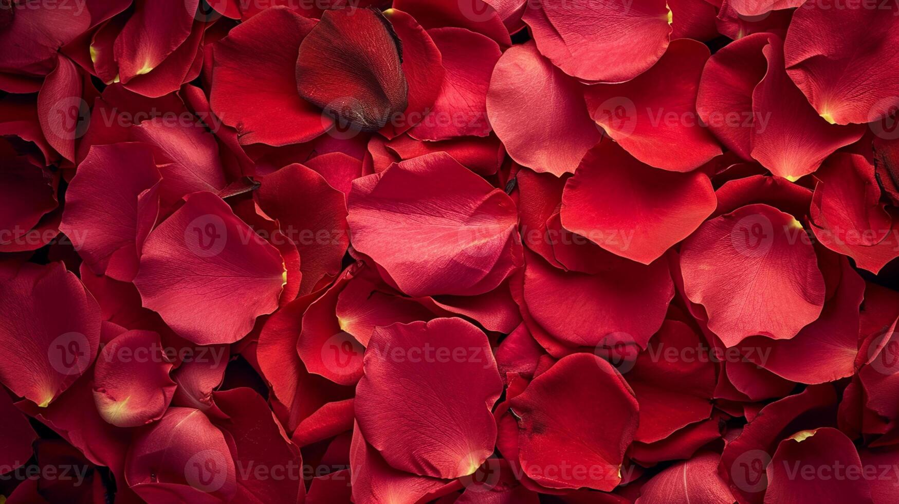 ai gerado uma vibrante coleção do vermelho rosa pétalas fundo foto