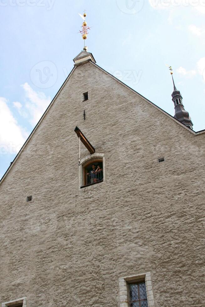 velho casas dentro tallinn, Estônia foto