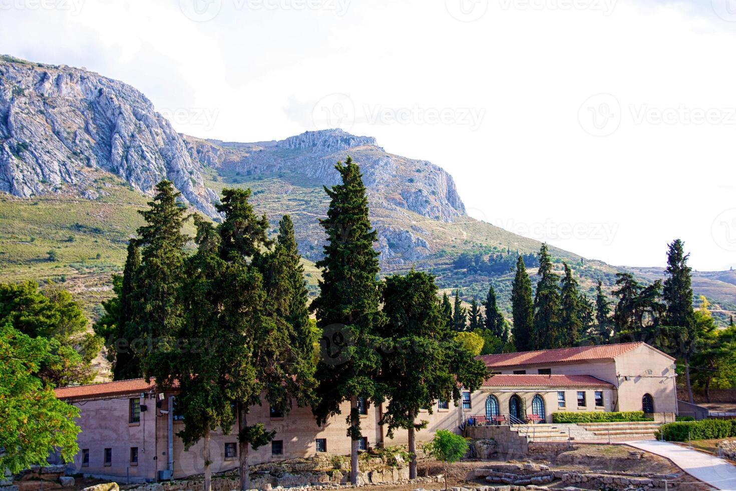 arqueológico escavação local às Apollo têmpora, Corinto, Grécia. foto