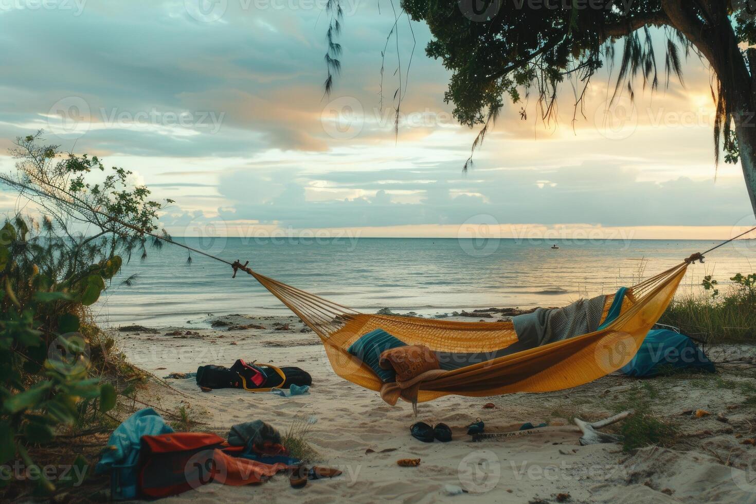 ai gerado obtendo começado com acampamento maca profissional fotografia foto