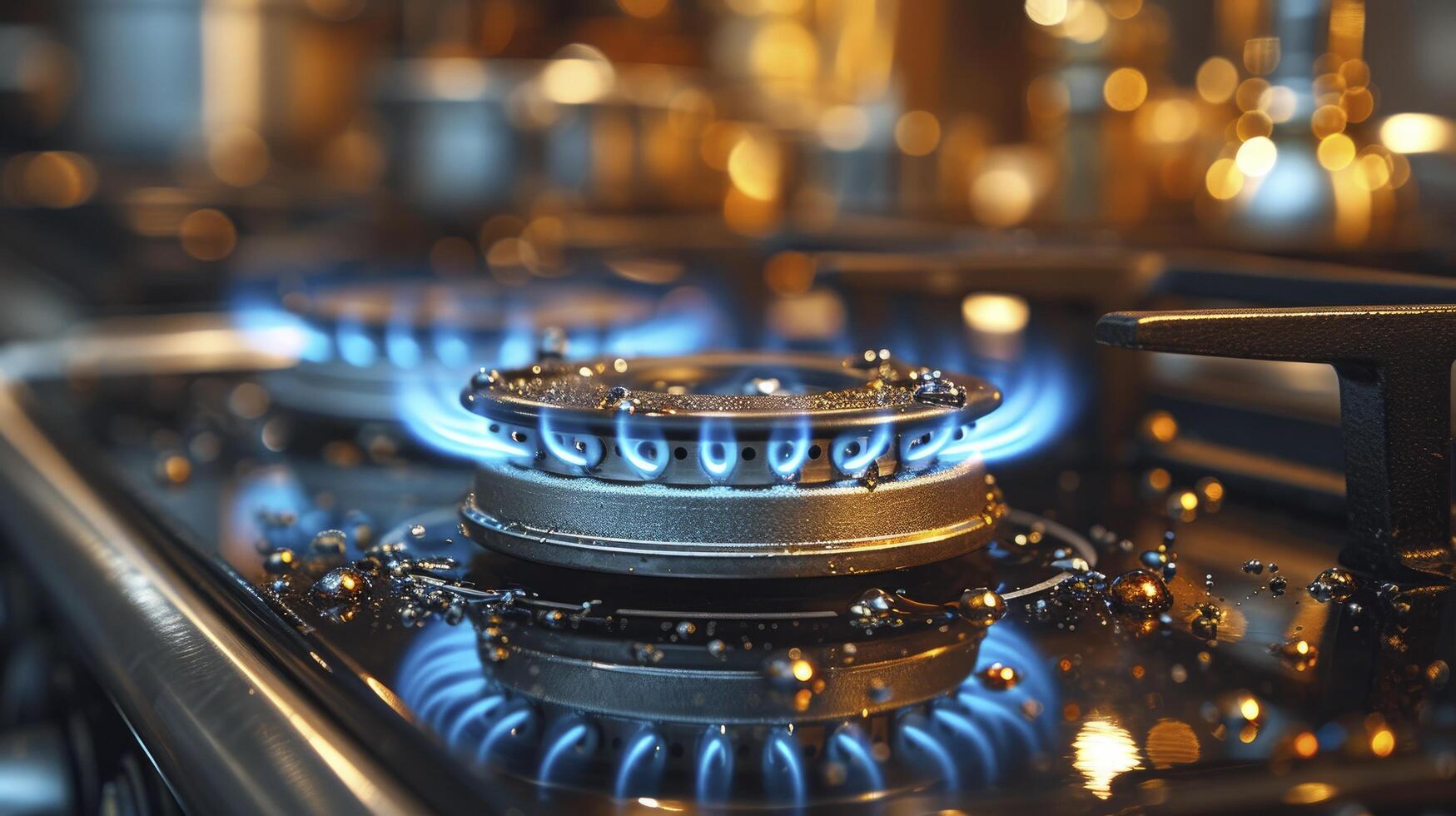 ai gerado cozinha realidades, gás fogão queimador com uma sutil ar mistura variação, capturando a essência do cozinhando imperfeições foto