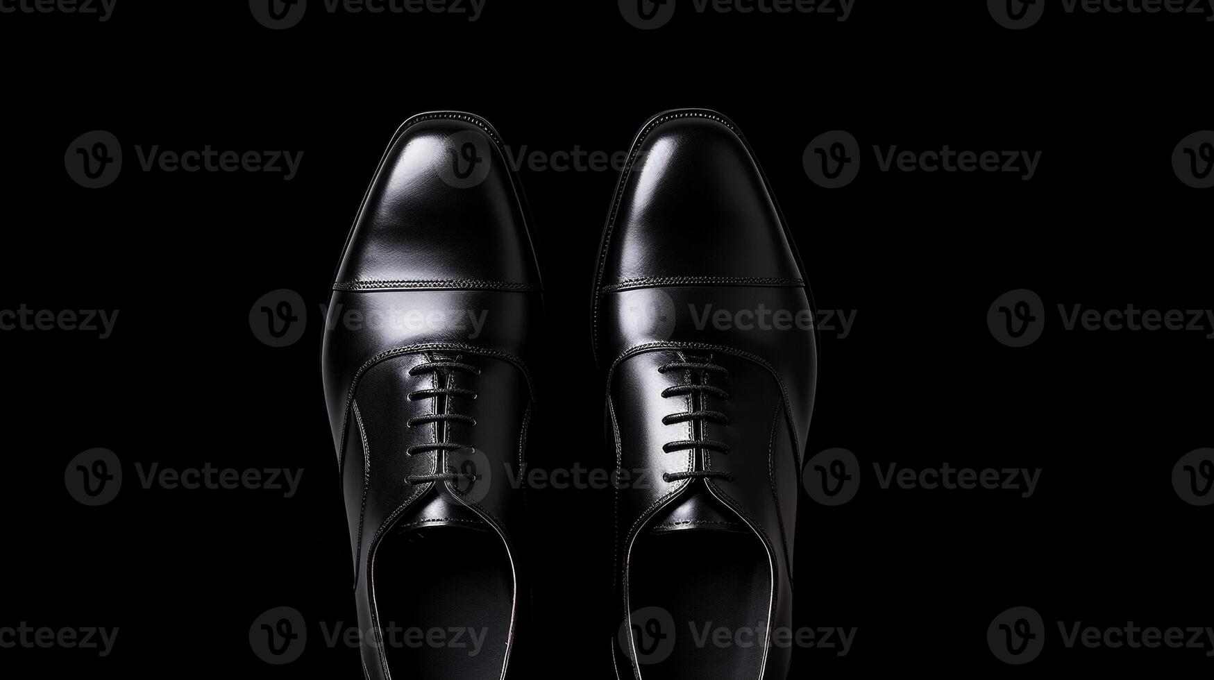 ai gerado Preto Oxfords sapatos isolado em branco fundo com cópia de espaço para anúncio. generativo ai foto
